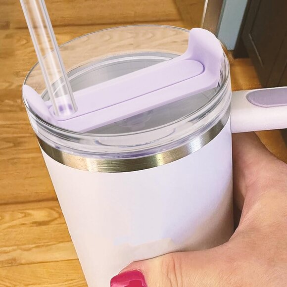 40oz Tumbler Lid Compatible for Stanley, 2 Pack Replacement Tumbler Lids Fit for - Picture 2 of 6